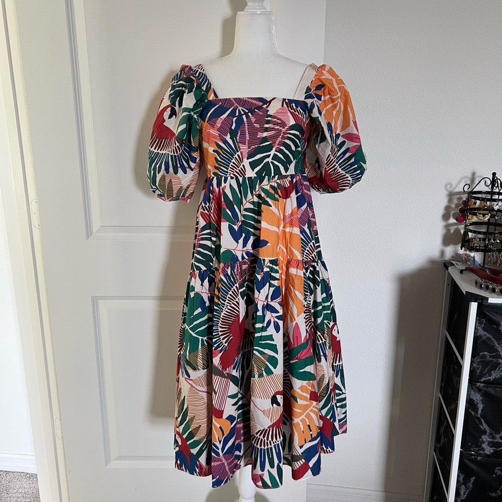 NWT Farm Rio Macaw Midi Dress Small - Picture 4 of 12